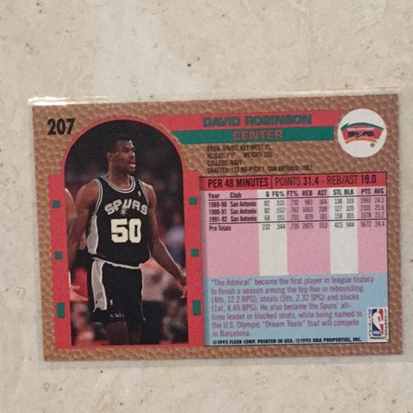 David Robinson 1992 - 93 Basketball Cards NBA Fleer Upper Deck Lot Of 6 Card - Picture 13 of 16